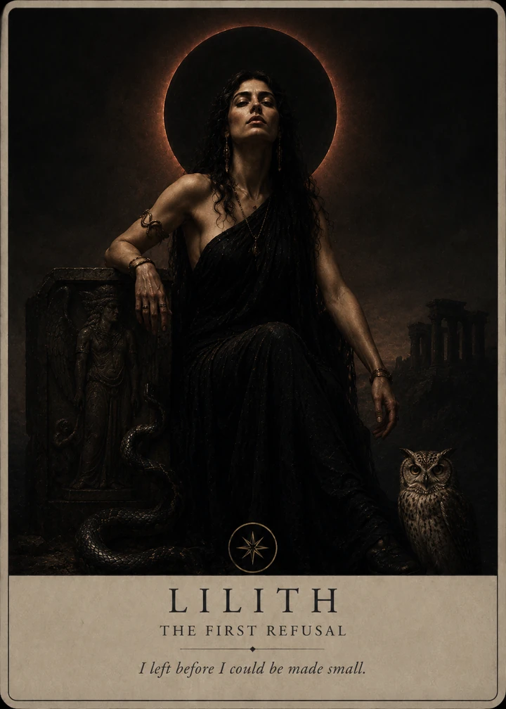Lilith oracle card titled The First Refusal.