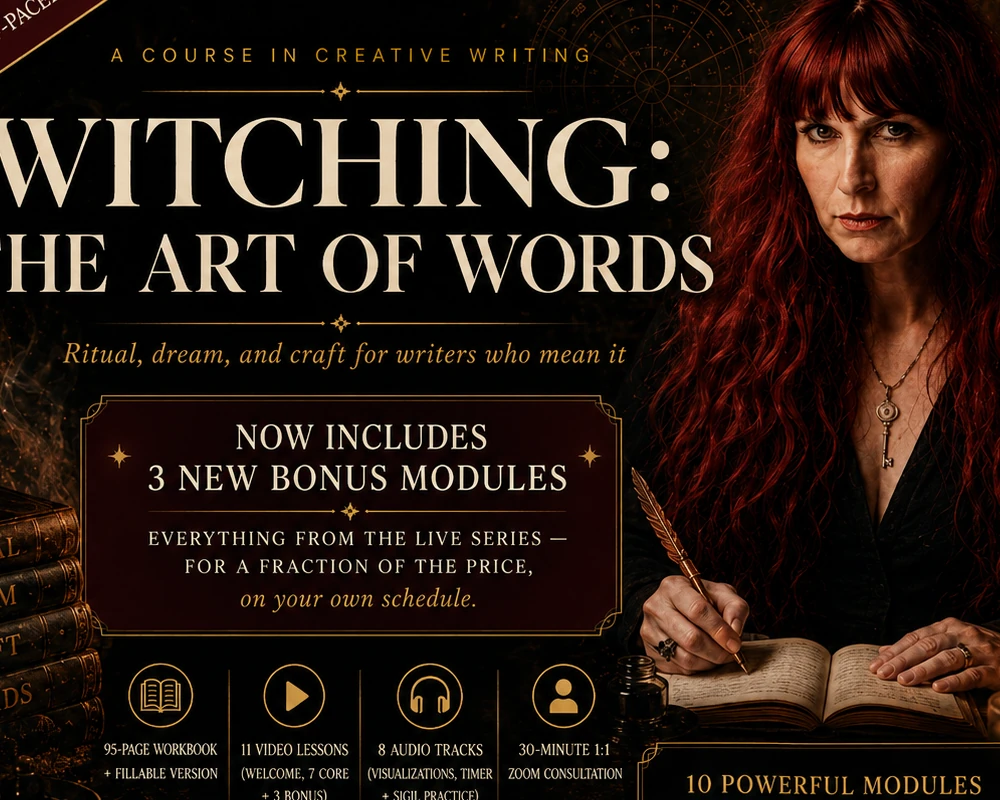 Editorial crop of Witching: The Art of Words featuring Scarlett Amaris.